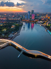 Fototapeta premium Ishim river riverside in Astana, Kazakhstan