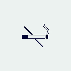 no smoke icon, vector illustration. flat icon