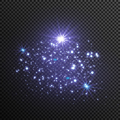 Obraz premium White sparks glitter special light effect. Vector sparkles on transparent background. Christmas abstract pattern. Sparkling magic dust particles