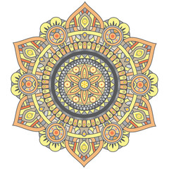 Vector round abstract circle. Mandala style. Decorative element, colored circular design element.