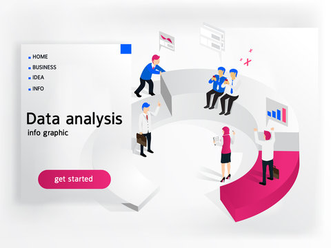 business people working for data analysis