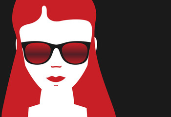 Abstract portrait of young girl. Vector illustration