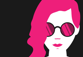 Abstract portrait of young girl. Vector illustration