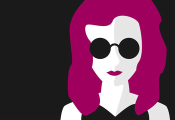 Abstract portrait of young girl. Vector illustration