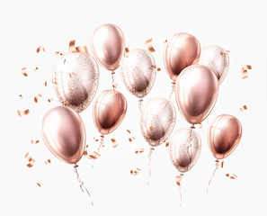 Vector realistic shiny balloons pink