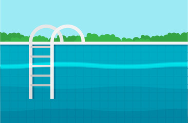 Background of swimming pool flat vector