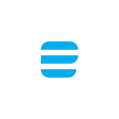 Vector Logo Letter E Blue Stripes