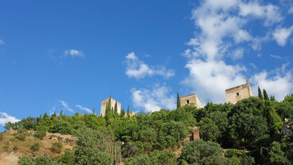 Beautiful view of Alhambra from the Street Carrera del Darro in Albaicin, Granada, Spain
