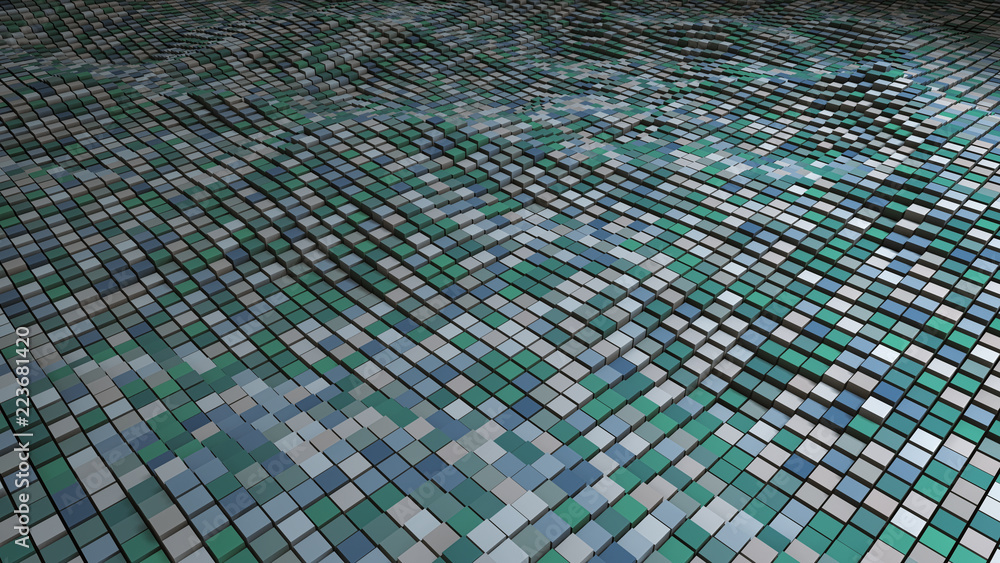 Poster abstract structure with cubes
