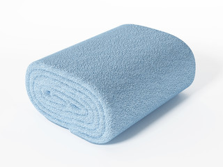 Fototapeta na wymiar Fresh, clean towel isolated on white background. 3D illustration