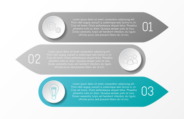 Design of gray infographic with icons. Vector.