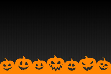Empty Halloween card with silhouettes of pumpkins. Vector.