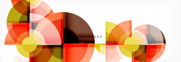 Obraz premium Abstract background - multicolored circles, trendy minimal geometric design