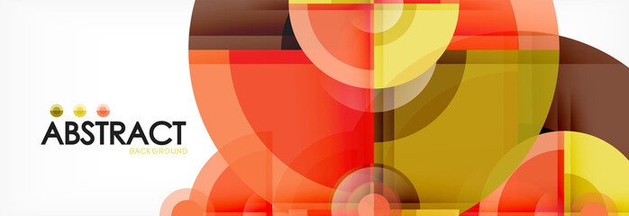 Obraz premium Abstract background - multicolored circles, trendy minimal geometric design