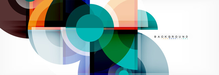 Abstract background - multicolored circles, trendy minimal geometric design