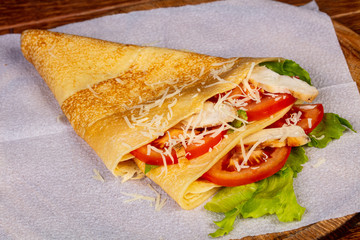 Pancake with chicken