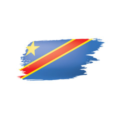 Democratic Republic of the Congo flag, vector illustration on a white background.