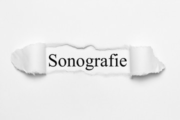 Sonografie auf weißen gerissenen Papier