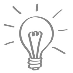 Handgezeichnete Glühbirne in grau