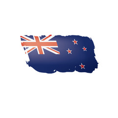 New Zealand flag, vector illustration on a white background.