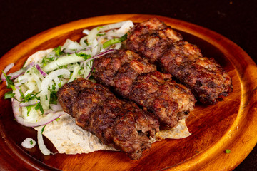 Grilled pork kebab kofta