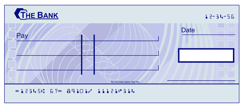 A blank cheque bank check book template illustration