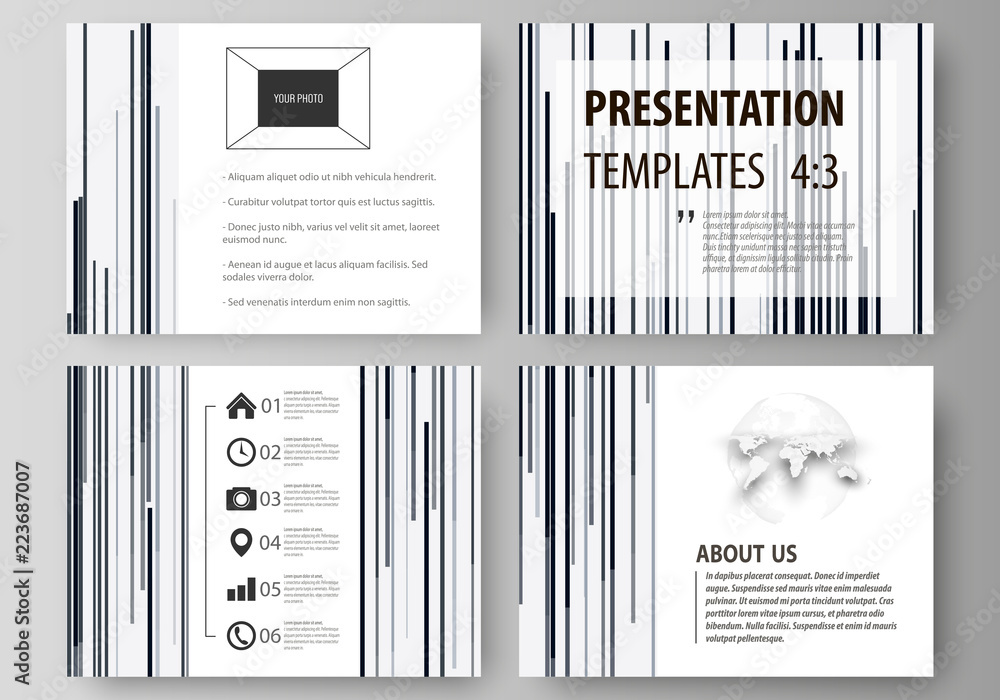 Poster set of business templates for presentation slides. easy editable abstract vector layouts in flat des