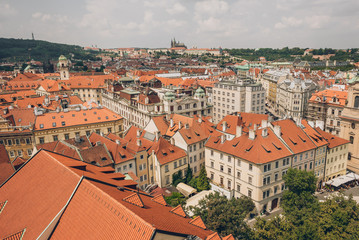 Fototapeta na wymiar aerial view of beautiful prague old town cityscape with ancient architecture