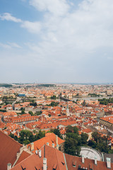 Naklejka na ściany i meble aerial view of beautiful prague old town cityscape at daytime