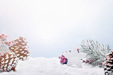 Christmas decoration panorama banner design