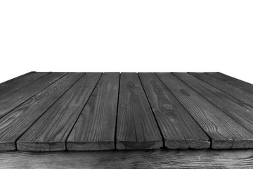 Wooden table isolated on a white background.