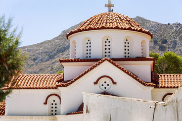 Beautiful Greek church, close-up