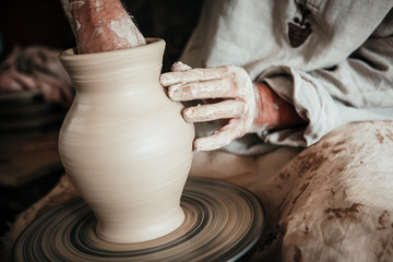 Fototapeta na wymiar ceramic tableware, handmade