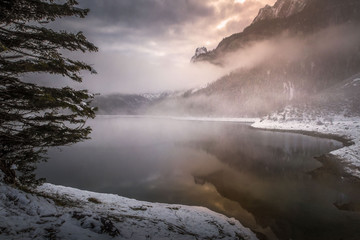 sunset over lake