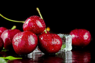Fresh ripe cherries for background