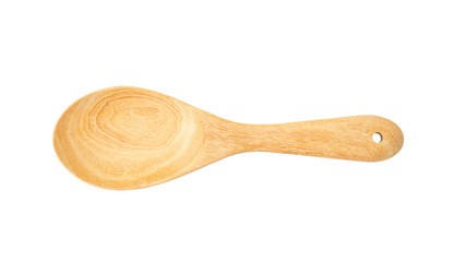 Wooden ladle on a white background.