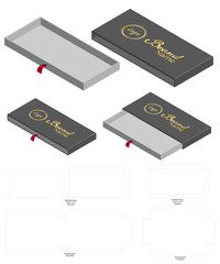 Rigid Sleeve box die cut mock up template vector