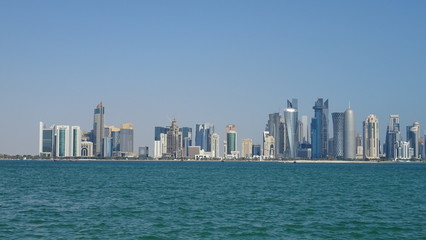 Fototapeta na wymiar Skyline of Doha in Qatar