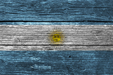 Argentina Flag on the wooden wall