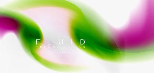 Color flowing wave, trendy liquid design template