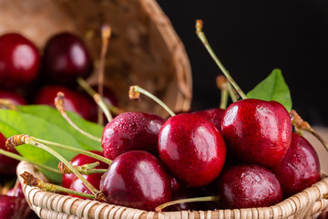 Fresh ripe cherries for background