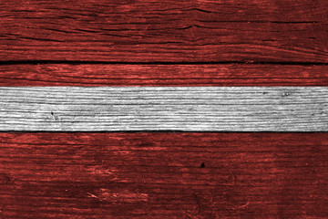 Latvia Flag on the wooden wall