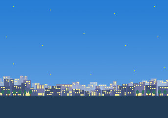 都会の町並み　夜景　風景