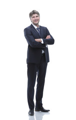 Portrait in full growth. Confident businessman
