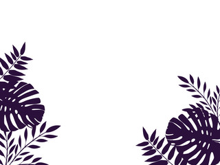 Fototapeta na wymiar Background with palm leaves, silhouette. Vector illustration