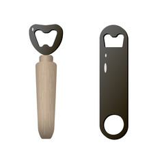 Vector illustration of  2 cap catcher beer opener 