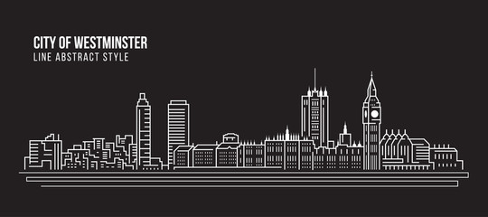 Cityscape Building Line art Vector Illustration design - city of westminster