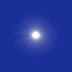 Fototapeta na wymiar Weißer Stern vor blauem Hintergrund