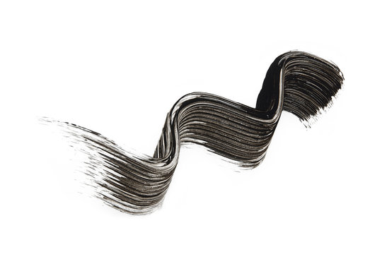 black mascara design wave drawing on white background