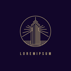 Light house logo design. Vector illustration